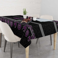 New Zealand Christmas Tablecloth Meri Kirihimete Silver Fern Knit Style Purple Color LT03 - Polynesian Pride
