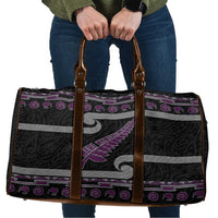 New Zealand Christmas Travel Bag Meri Kirihimete Silver Fern Knit Style Purple Color LT03 Purple - Polynesian Pride