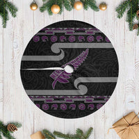 New Zealand Christmas Tree Skirt Meri Kirihimete Silver Fern Knit Style Purple Color LT03 Casual Purple - Polynesian Pride
