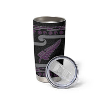 New Zealand Christmas Tumbler Cup Meri Kirihimete Silver Fern Knit Style Purple Color LT03 - Polynesian Pride