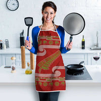 New Zealand Christmas Apron Meri Kirihimete Silver Fern Knit Style Green Color LT03 - Polynesian Pride