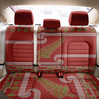 New Zealand Christmas Back Car Seat Cover Meri Kirihimete Silver Fern Knit Style Green Color LT03 - Polynesian Pride