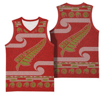 New Zealand Christmas Basketball Jersey Meri Kirihimete Silver Fern Knit Style Green Color LT03 - Polynesian Pride