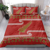 New Zealand Christmas Bedding Set Meri Kirihimete Silver Fern Knit Style Green Color LT03 - Polynesian Pride