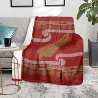 New Zealand Christmas Blanket Meri Kirihimete Silver Fern Knit Style Green Color LT03 - Polynesian Pride