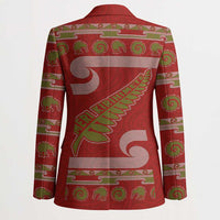 New Zealand Christmas Blazer Meri Kirihimete Silver Fern Knit Style Green Color LT03 - Polynesian Pride