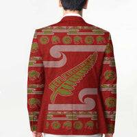 New Zealand Christmas Blazer Meri Kirihimete Silver Fern Knit Style Green Color LT03 - Polynesian Pride