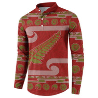 New Zealand Christmas Button Sweatshirt Meri Kirihimete Silver Fern Knit Style Green Color LT03 - Polynesian Pride