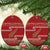 New Zealand Christmas Ceramic Ornament Meri Kirihimete Silver Fern Knit Style Green Color - Polynesian Pride