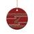 New Zealand Christmas Ceramic Ornament Meri Kirihimete Silver Fern Knit Style Green Color - Polynesian Pride
