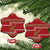 New Zealand Christmas Ceramic Ornament Meri Kirihimete Silver Fern Knit Style Green Color - Polynesian Pride