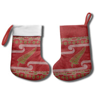 New Zealand Christmas Stocking Meri Kirihimete Silver Fern Knit Style Green Color LT03 - Polynesian Pride