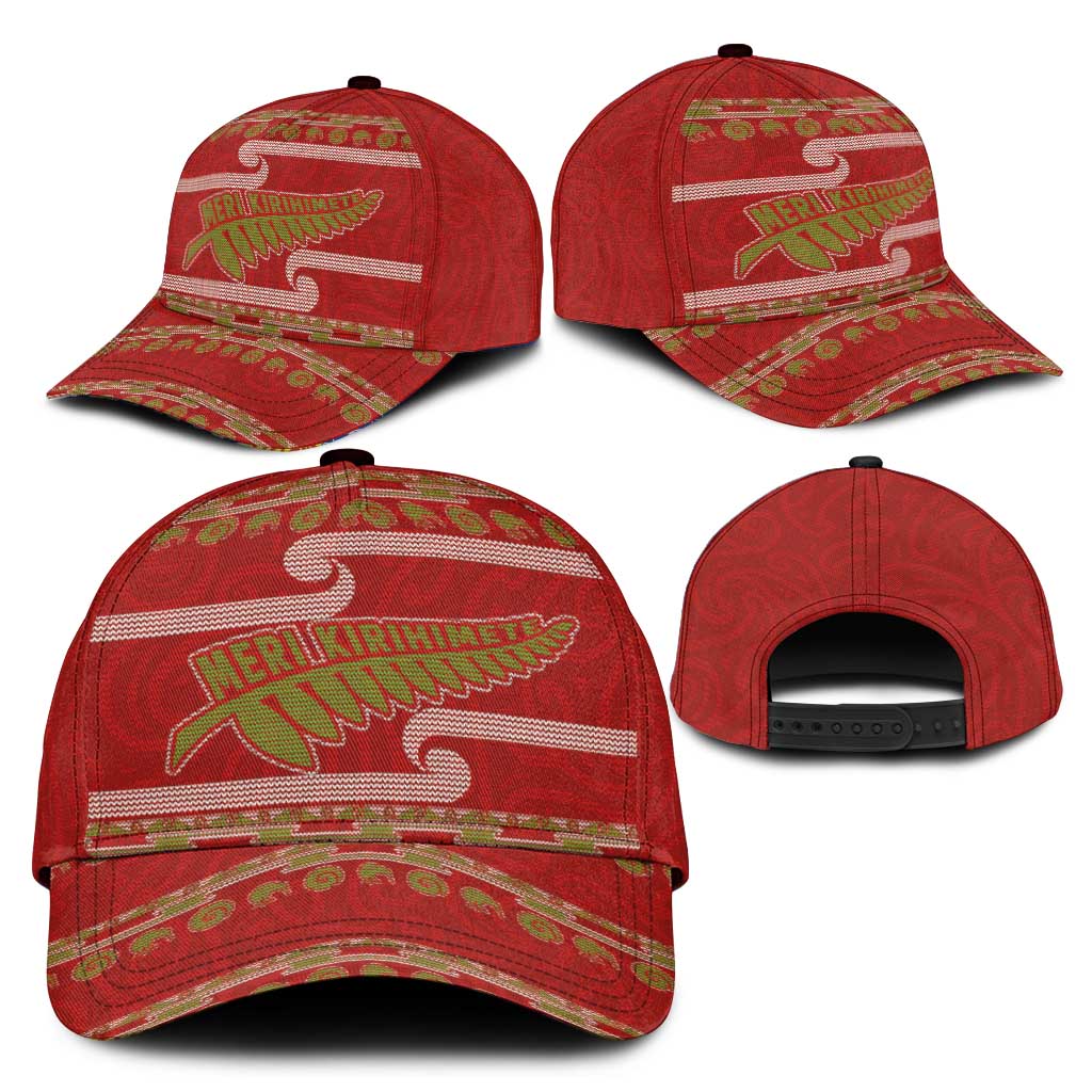 New Zealand Christmas Classic Cap Meri Kirihimete Silver Fern Knit Style Green Color LT03 - Polynesian Pride