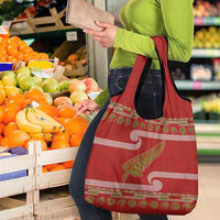 New Zealand Christmas Grocery Bag Meri Kirihimete Silver Fern Knit Style Green Color LT03 - Polynesian Pride
