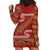 New Zealand Christmas Hoodie Dress Meri Kirihimete Silver Fern Knit Style Green Color - Polynesian Pride