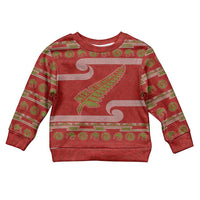 New Zealand Christmas Kid Ugly Christmas Sweater Meri Kirihimete Silver Fern Knit Style Green Color LT03 Kid Green - Polynesian Pride