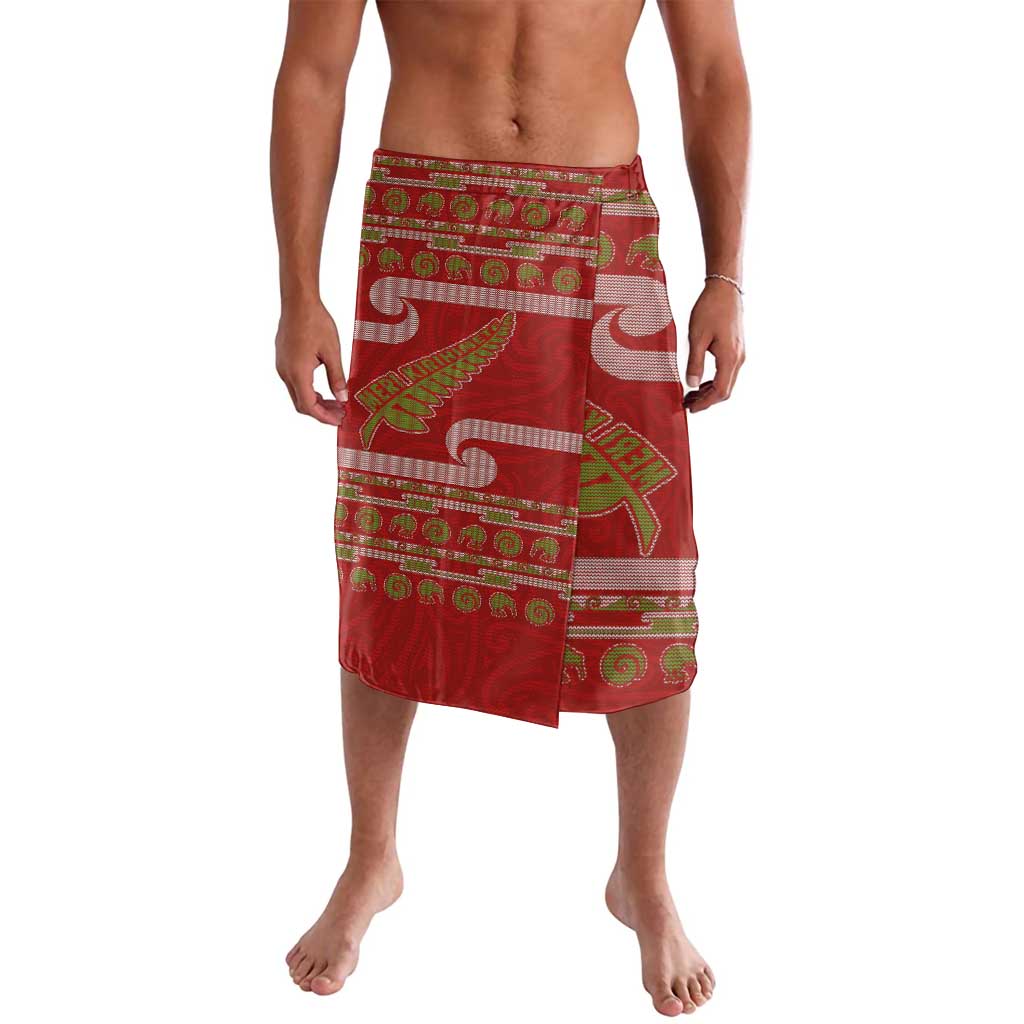New Zealand Christmas Lavalava Meri Kirihimete Silver Fern Knit Style Green Color - Polynesian Pride