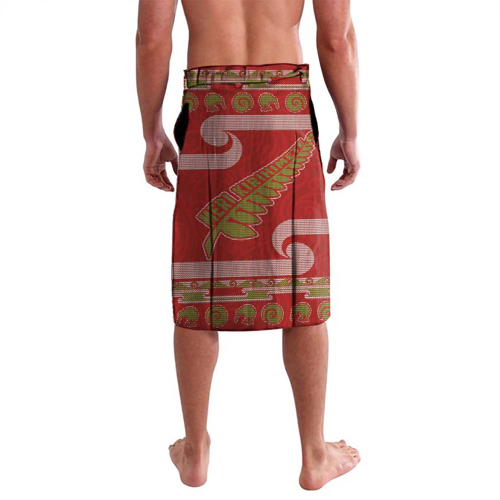 New Zealand Christmas Lavalava Meri Kirihimete Silver Fern Knit Style Green Color LT03 - Polynesian Pride