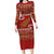 New Zealand Christmas Long Sleeve Bodycon Dress Meri Kirihimete Silver Fern Knit Style Green Color - Polynesian Pride