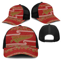 New Zealand Christmas Mesh Trucker Cap Meri Kirihimete Silver Fern Knit Style Green Color LT03 - Polynesian Pride