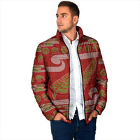 New Zealand Christmas Padded Jacket Meri Kirihimete Silver Fern Knit Style Green Color LT03 - Polynesian Pride