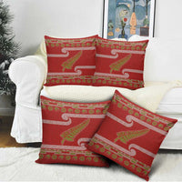 New Zealand Christmas Pillow Cover Meri Kirihimete Silver Fern Knit Style Green Color LT03 - Polynesian Pride