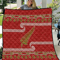 New Zealand Christmas Quilt Meri Kirihimete Silver Fern Knit Style Green Color LT03 Green - Polynesian Pride