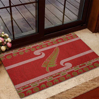 New Zealand Christmas Rubber Doormat Meri Kirihimete Silver Fern Knit Style Green Color LT03 - Polynesian Pride
