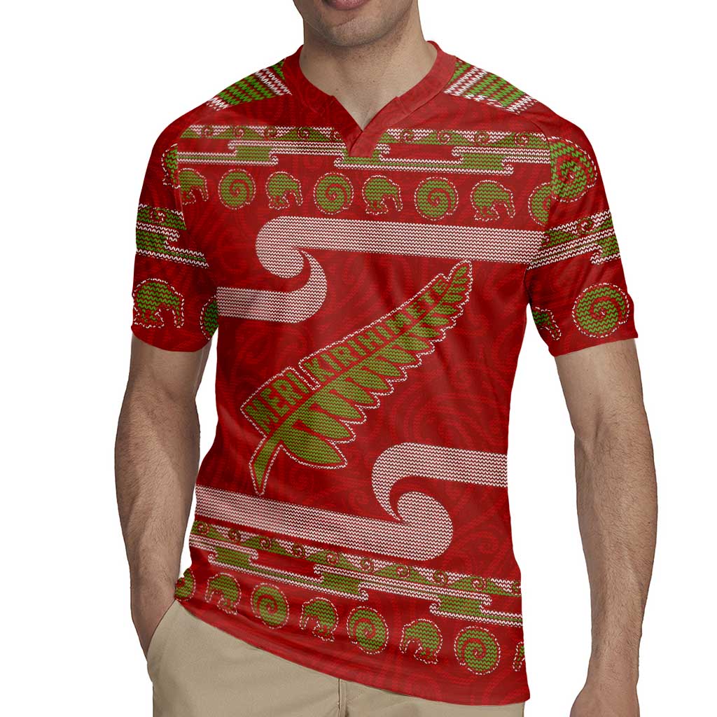 New Zealand Christmas Rugby Jersey Meri Kirihimete Silver Fern Knit Style Green Color LT03 - Polynesian Pride