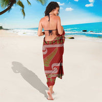 New Zealand Christmas Sarong Meri Kirihimete Silver Fern Knit Style Green Color LT03 - Polynesian Pride
