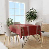 New Zealand Christmas Tablecloth Meri Kirihimete Silver Fern Knit Style Green Color LT03 - Polynesian Pride