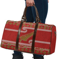 New Zealand Christmas Travel Bag Meri Kirihimete Silver Fern Knit Style Green Color LT03 - Polynesian Pride