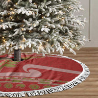 New Zealand Christmas Tree Skirt Meri Kirihimete Silver Fern Knit Style Green Color - Polynesian Pride