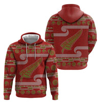 New Zealand Christmas Zip Hoodie Meri Kirihimete Silver Fern Knit Style Green Color LT03 - Polynesian Pride
