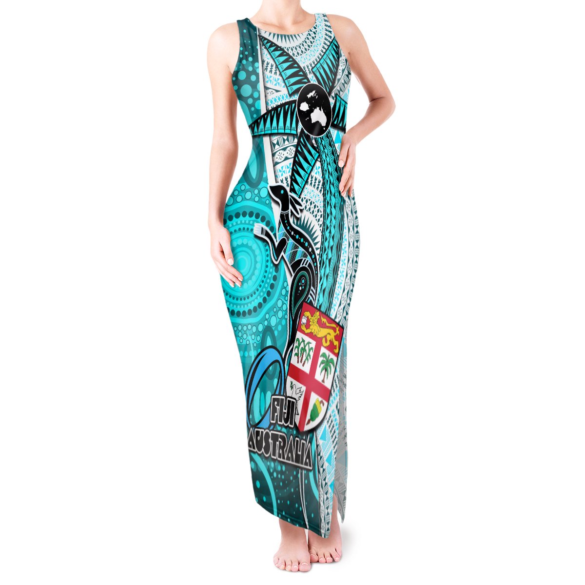 fiji-australia-rugby-tank-maxi-dress-kangaroo-and-palm-tree-blue-tapa-pattern-mix-aboriginal