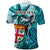 Personalised Fiji Australia Rugby Polo Shirt Kangaroo and Palm Tree Blue Tapa Pattern Mix Aboriginal LT03 - Polynesian Pride