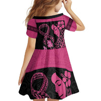 Breast Cancer Awareness Family Matching Mermaid Dress and Hawaiian Shirt Think Pink Polynesian Ribbon and Butterfly LT03 - Polynesian Pride