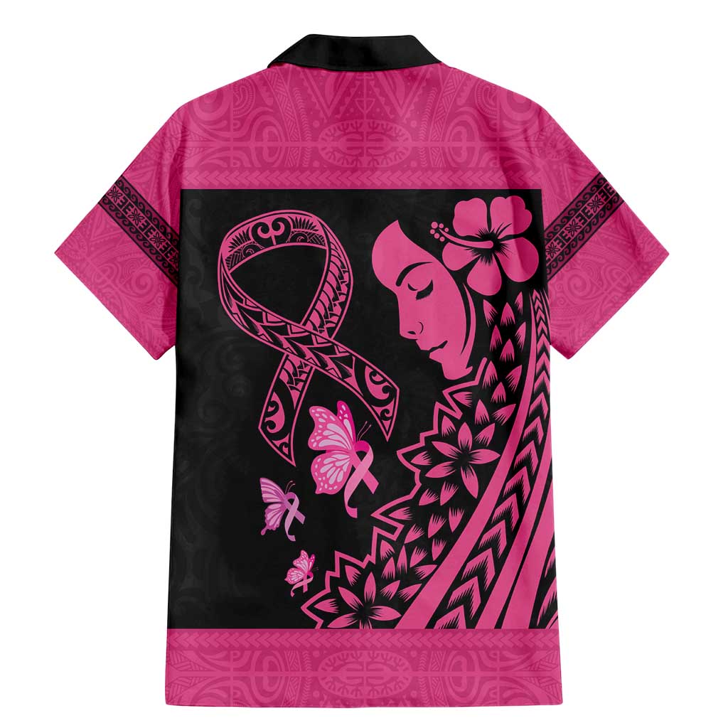 Breast Cancer Awareness Family Matching Mermaid Dress and Hawaiian Shirt Think Pink Polynesian Ribbon and Butterfly LT03 - Polynesian Pride