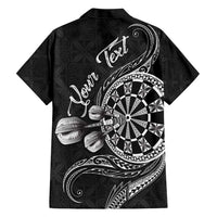 Personalised Niue Darts Masters Family Matching Short Sleeve Bodycon Dress and Hawaiian Shirt Tribal Hiapo Dartboard LT03 - Polynesian Pride