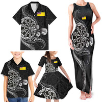 Personalised Niue Darts Masters Family Matching Tank Maxi Dress and Hawaiian Shirt Tribal Hiapo Dartboard LT03 - Polynesian Pride