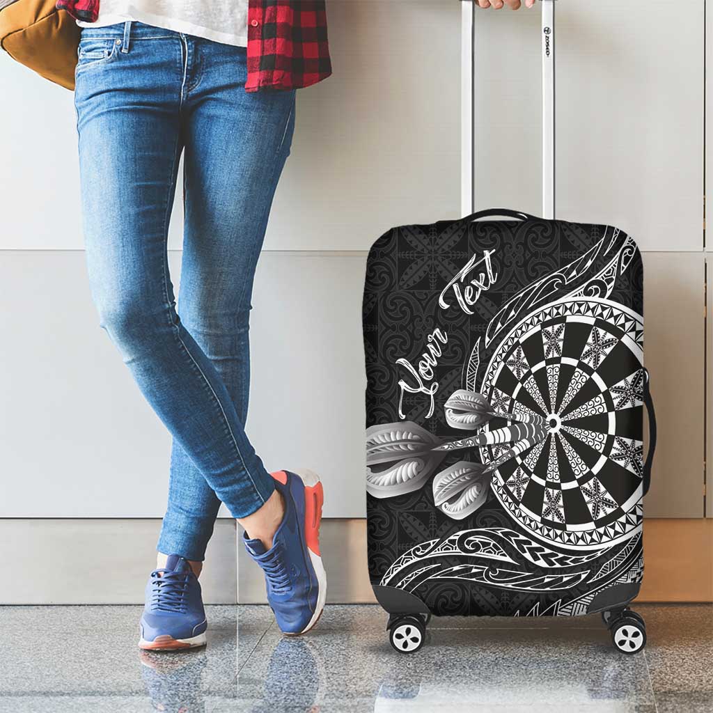 Personalised Niue Darts Masters Luggage Cover Tribal Hiapo Dartboard - Polynesian Pride