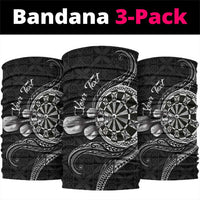 Personalised Niue Darts Masters Neck Gaiter Tribal Hiapo Dartboard - Polynesian Pride