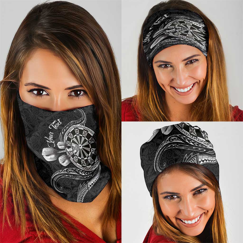 Personalised Niue Darts Masters Neck Gaiter Tribal Hiapo Dartboard - Polynesian Pride