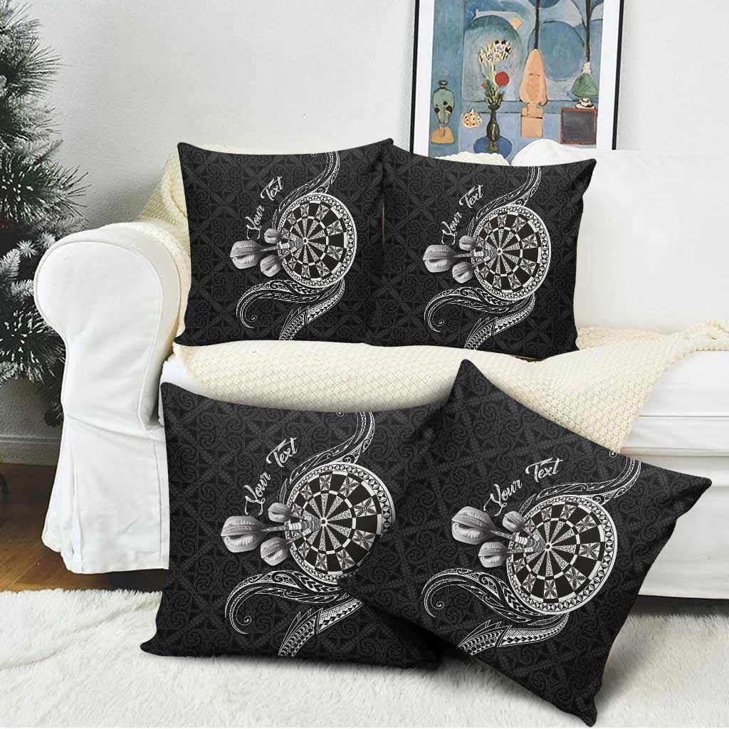 Personalised Niue Darts Masters Pillow Cover Tribal Hiapo Dartboard - Polynesian Pride