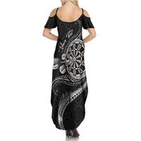Personalised Niue Darts Masters Summer Maxi Dress Tribal Hiapo Dartboard - Polynesian Pride