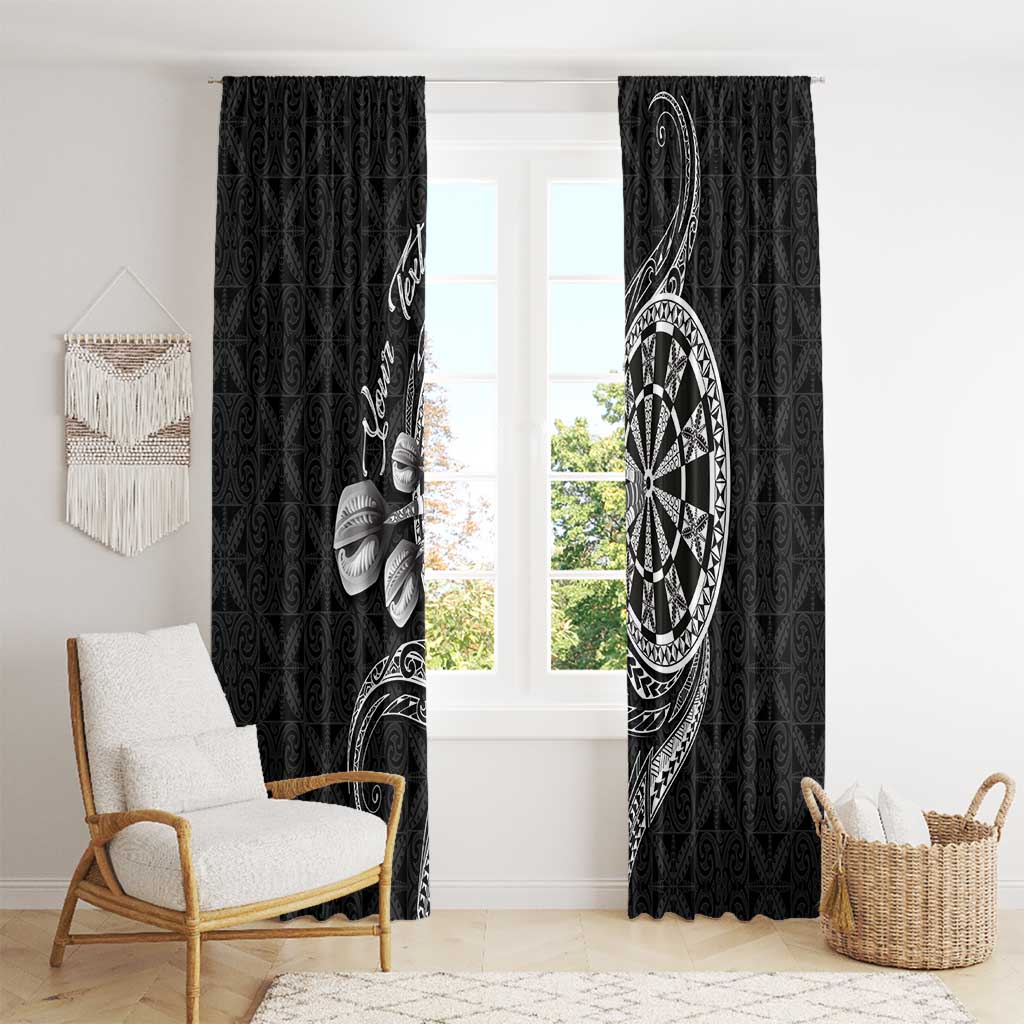 Personalised Niue Darts Masters Window Curtain Tribal Hiapo Dartboard - Polynesian Pride