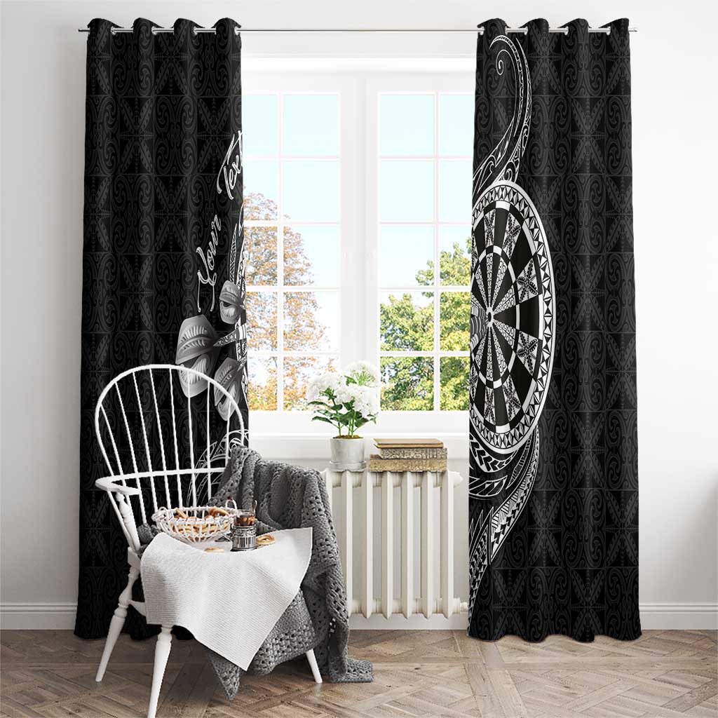 Personalised Niue Darts Masters Window Curtain Tribal Hiapo Dartboard - Polynesian Pride