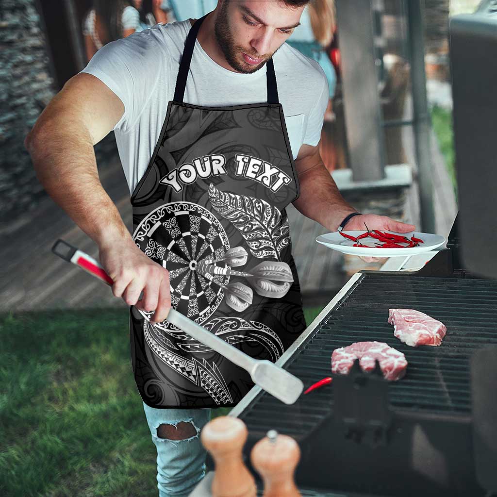 Personalised New Zealand Aotearoa Darts Masters Apron Tribal Silver Fern and Ta Moko Dartboard LT03 - Polynesian Pride