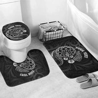 Personalised New Zealand Aotearoa Darts Masters Bathroom Set Tribal Silver Fern and Ta Moko Dartboard LT03 Mat Set Only (3 pcs) One Size Black - Polynesian Pride