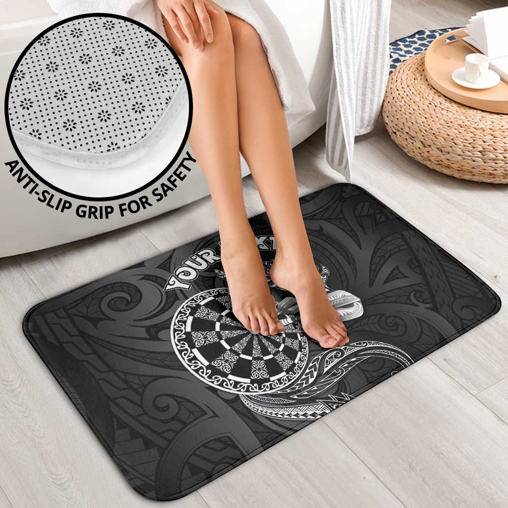 Personalised New Zealand Aotearoa Darts Masters Bathroom Set Tribal Silver Fern and Ta Moko Dartboard LT03 - Polynesian Pride